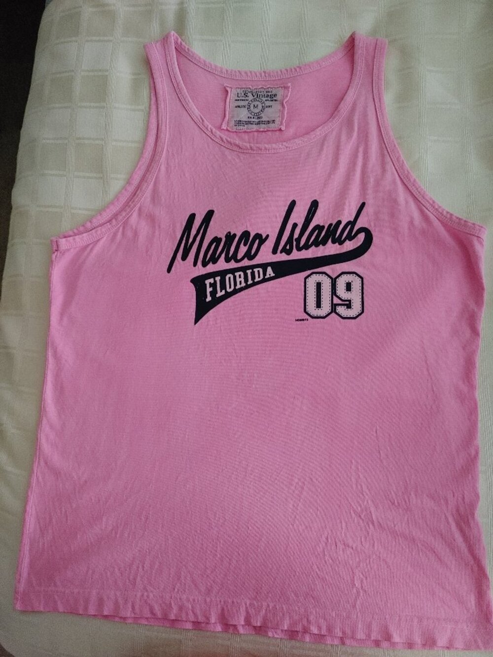 Vintage US Vintage Pink Sleeveless T-Shirt (Tank Top) (M)  Marco Island, FL 09